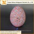 Novo Produto Pink Egg Shape Ceramic Tealight Candle Holder